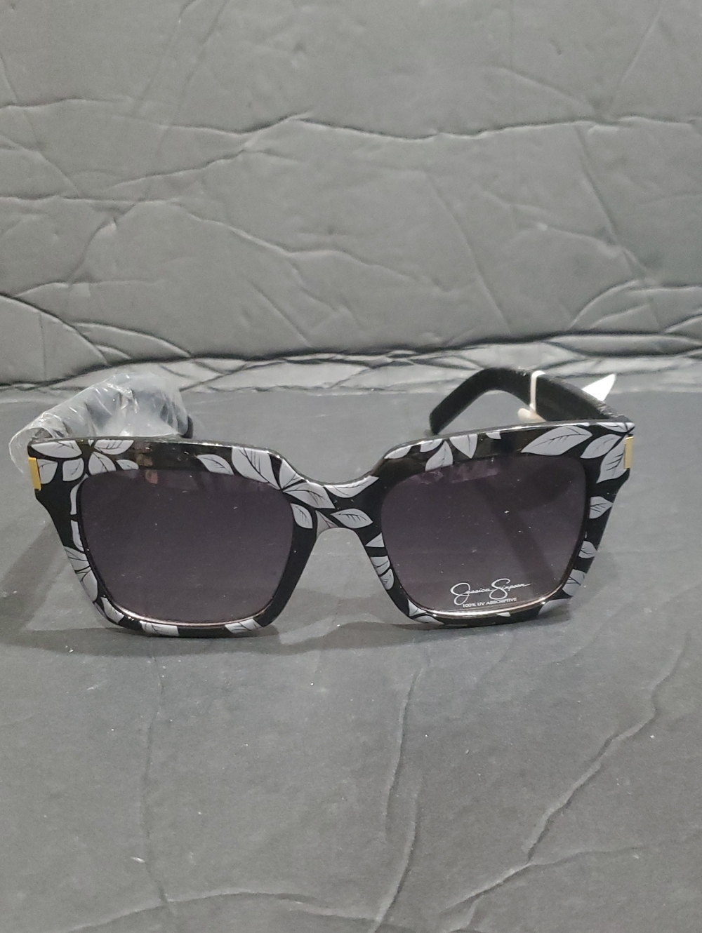Jessica Simpson j5930 black and gray floral print square frame sunglasses new